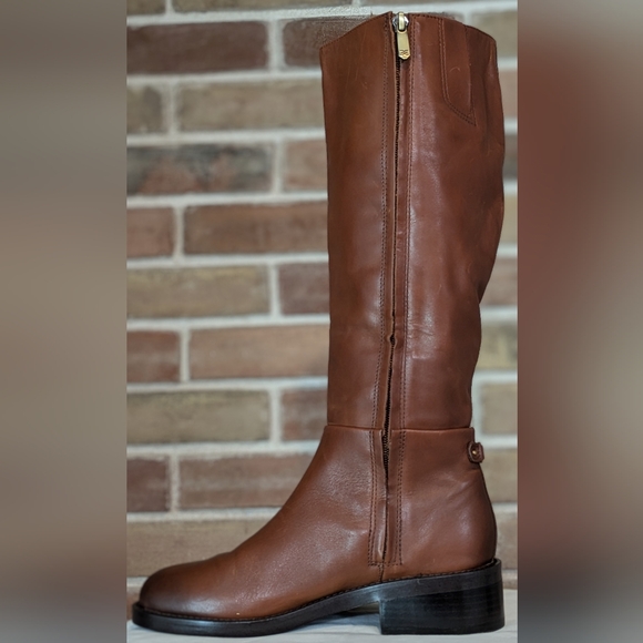 NWOB Sam Edelman Woman's Mable Rich Cognac Knee High Tall Boot Size 7 - Picture 4 of 9